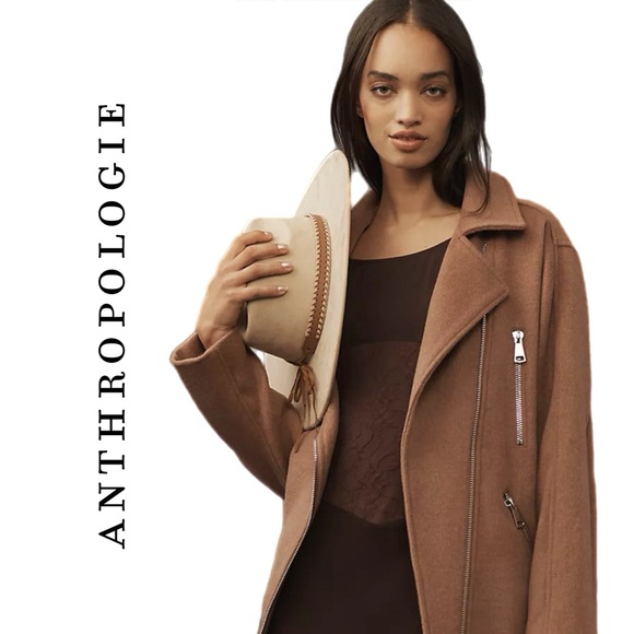 Anthropologie Maeve Longline Moto Wool-Blend Jacket XL - Picture 9 of 9